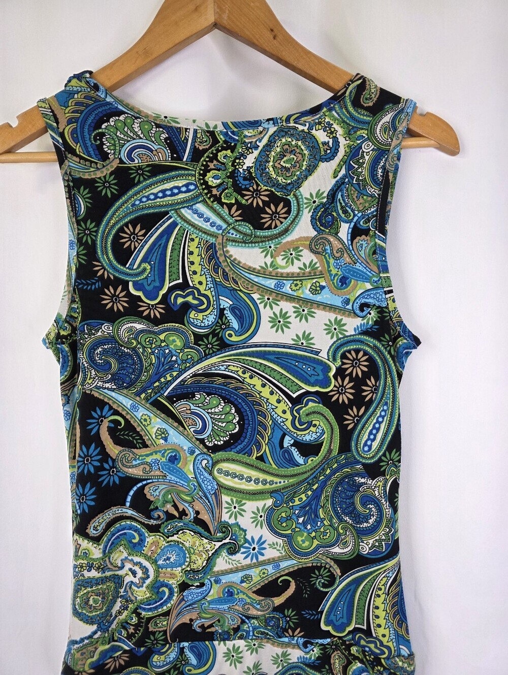 Speechless Women's Medium Multicolor Paisley Cowl Neck Stretch Blouse Y2k 2000s - Picture 13 of 15